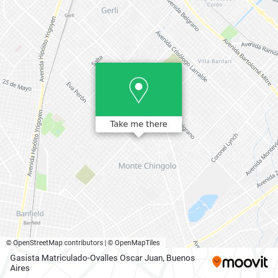 Mapa de Gasista Matriculado-Ovalles Oscar Juan