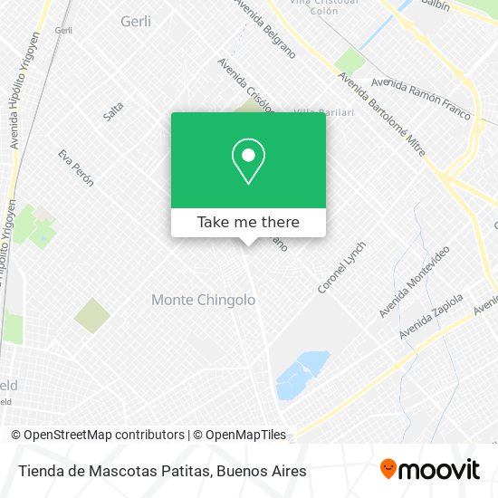 Mapa de Tienda de Mascotas Patitas