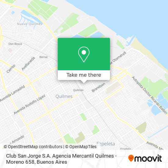 Club San Jorge S.A. Agencia Mercantil Quilmes - Moreno 658 map