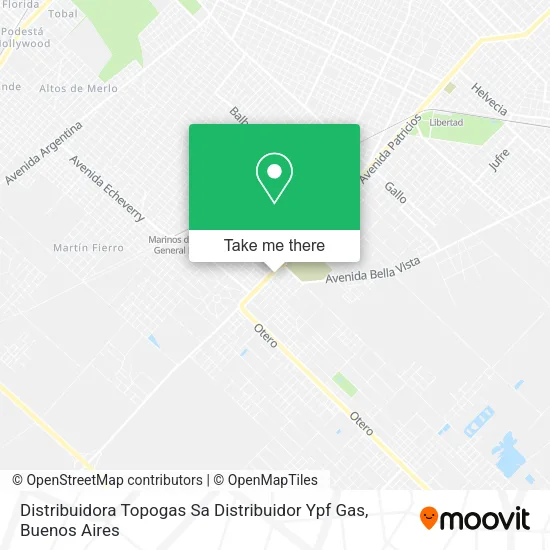 Mapa de Distribuidora Topogas Sa Distribuidor Ypf Gas