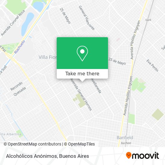 Alcohólicos Anónimos map