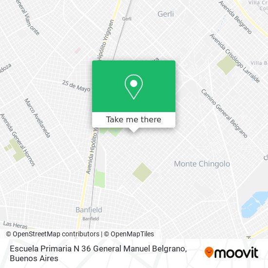 Mapa de Escuela Primaria N 36 General Manuel Belgrano