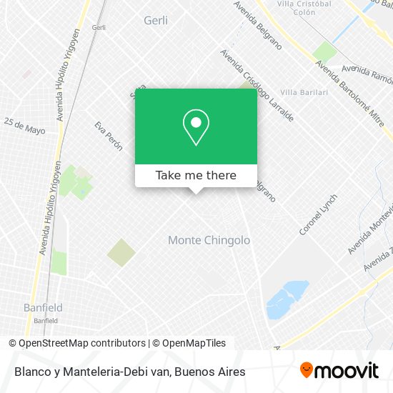 Blanco y Manteleria-Debi van map