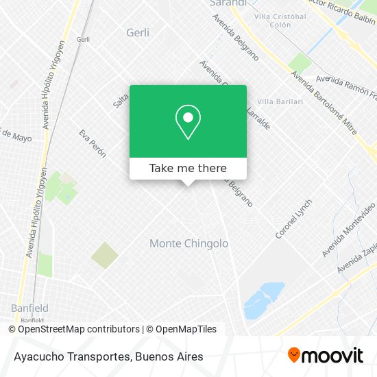 Ayacucho Transportes map