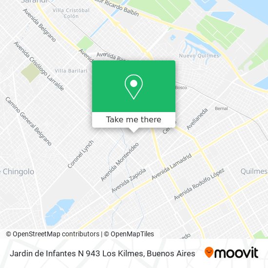 Jardin de Infantes N 943 Los Kilmes map