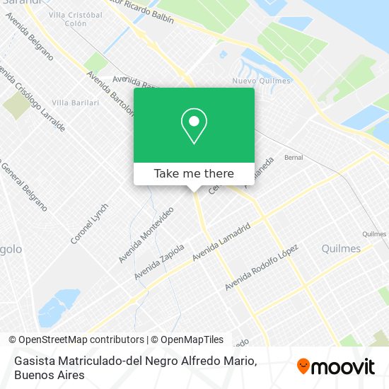 Mapa de Gasista Matriculado-del Negro Alfredo Mario