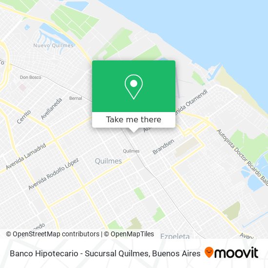 Banco Hipotecario - Sucursal Quilmes map