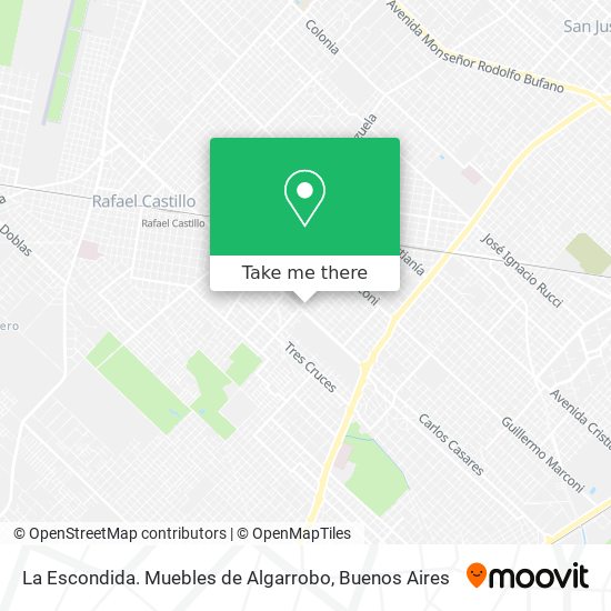 La Escondida. Muebles de Algarrobo map