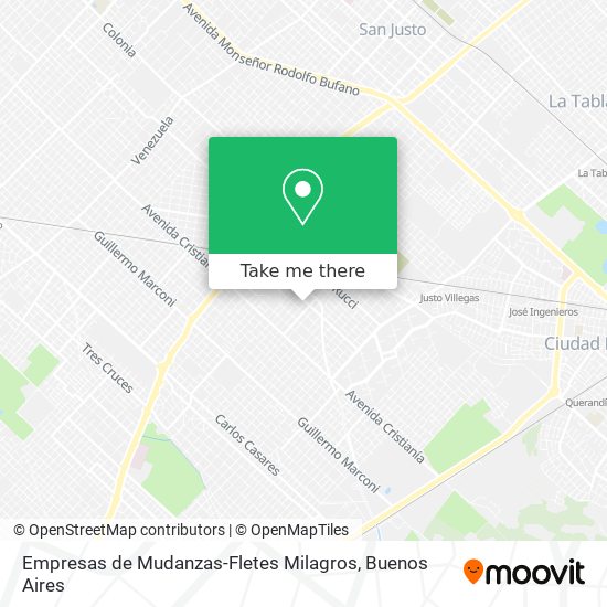 Empresas de Mudanzas-Fletes Milagros map