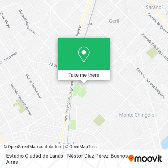 Mapa de Estadio Ciudad de Lanús - Néstor Díaz Pérez