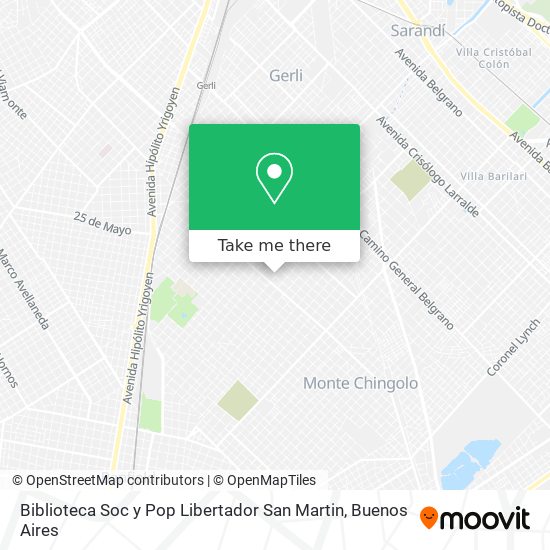 Mapa de Biblioteca Soc y Pop Libertador San Martin