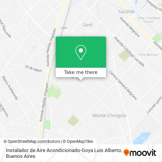 Mapa de Instalador de Aire Acondicionado-Goya Luis Alberto