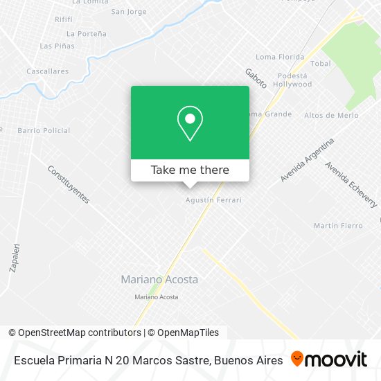 Escuela Primaria N 20 Marcos Sastre map