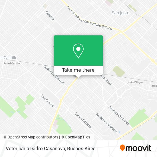 Mapa de Veterinaria Isidro Casanova