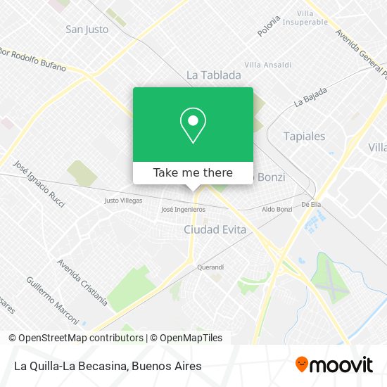 La Quilla-La Becasina map