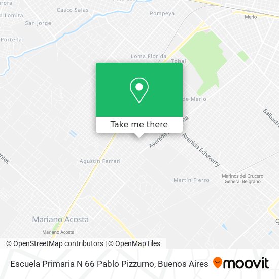 Mapa de Escuela Primaria N 66 Pablo Pizzurno