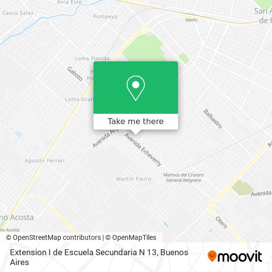 Mapa de Extension I de Escuela Secundaria N 13