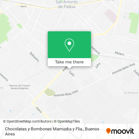Mapa de Chocolates y Bombones Mamuzka y Flia.