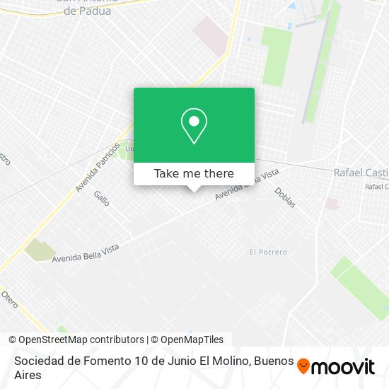 Mapa de Sociedad de Fomento 10 de Junio El Molino