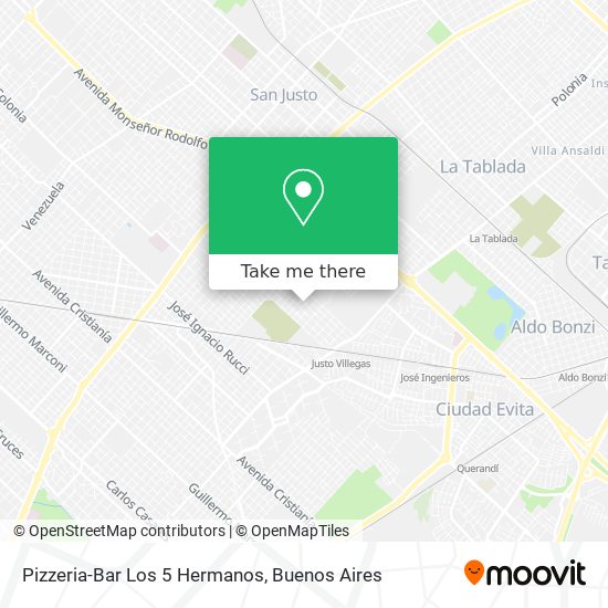 Mapa de Pizzeria-Bar Los 5 Hermanos