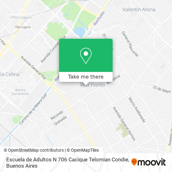 Mapa de Escuela de Adultos N 706 Cacique Telomian Condie