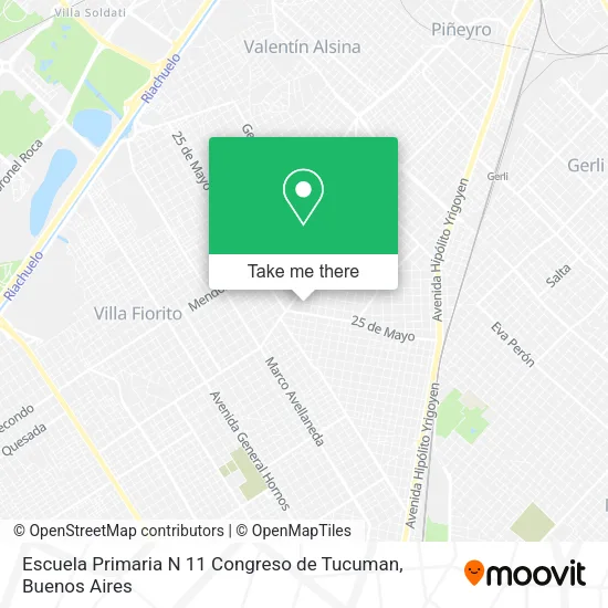 Escuela Primaria N 11 Congreso de Tucuman map