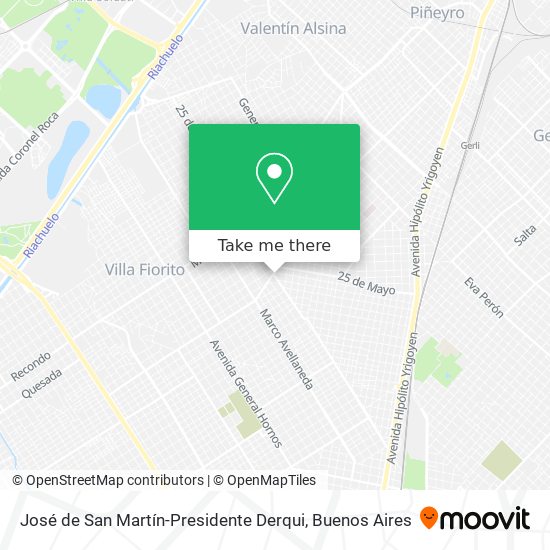 Mapa de José de San Martín-Presidente Derqui