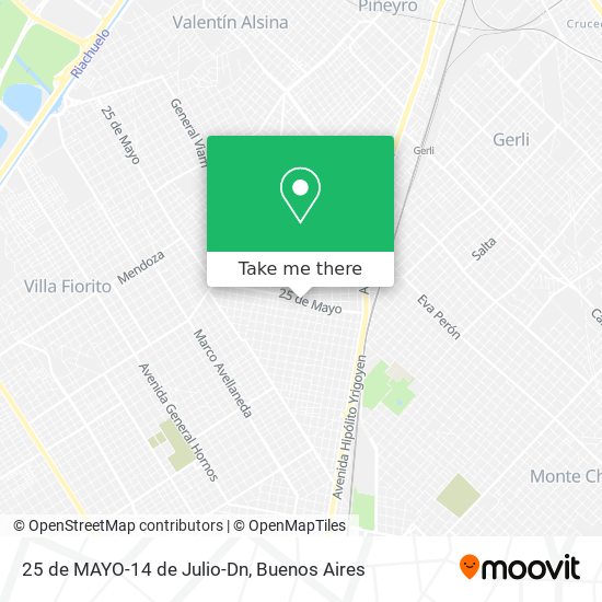 25 de MAYO-14 de Julio-Dn map