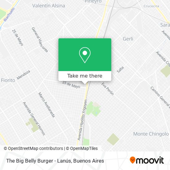 Mapa de The Big Belly Burger - Lanús