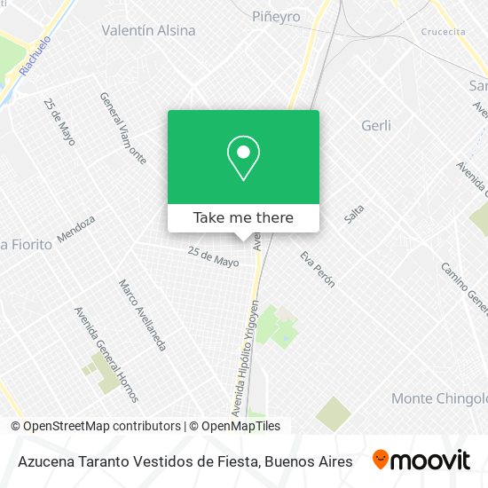 Mapa de Azucena Taranto Vestidos de Fiesta