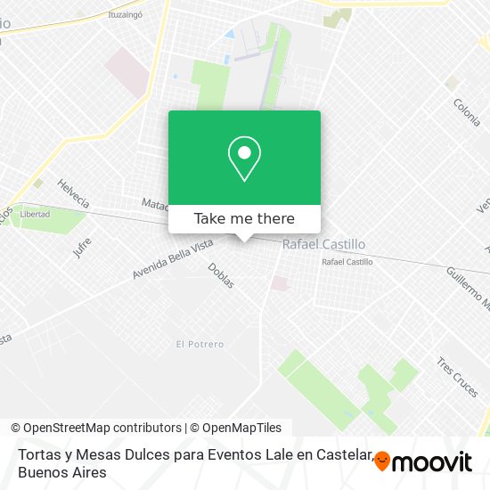 Mapa de Tortas y Mesas Dulces para Eventos Lale en Castelar