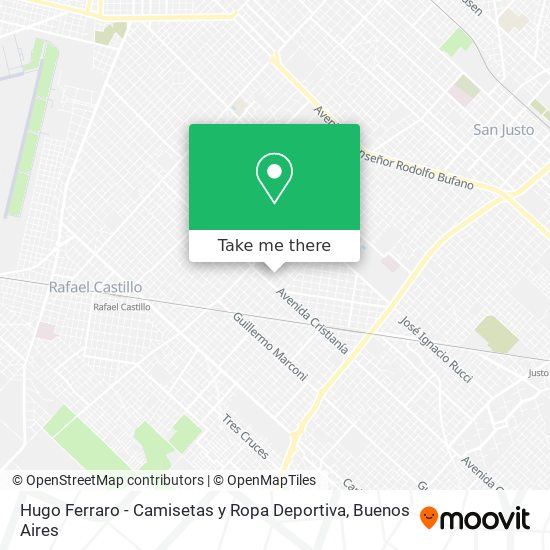 Mapa de Hugo Ferraro - Camisetas y Ropa Deportiva