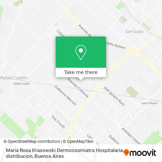 Maria Rosa Krasowski Dermocosmiatra Hospitalaria, distribucion map