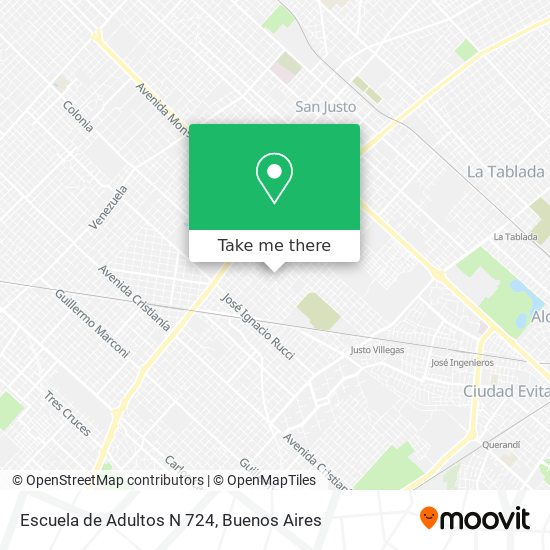 Mapa de Escuela de Adultos N 724