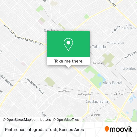 Mapa de Pinturerias Integradas Tosti