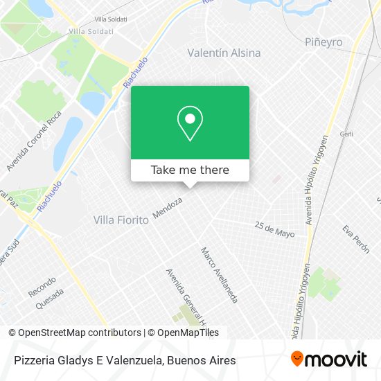 Mapa de Pizzeria Gladys E Valenzuela