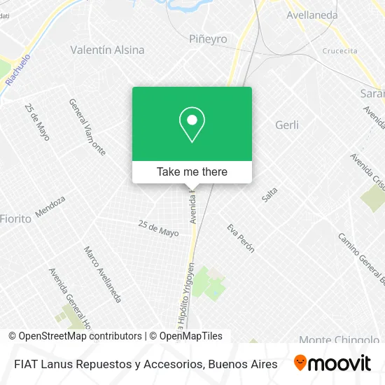Mapa de FIAT Lanus Repuestos y Accesorios