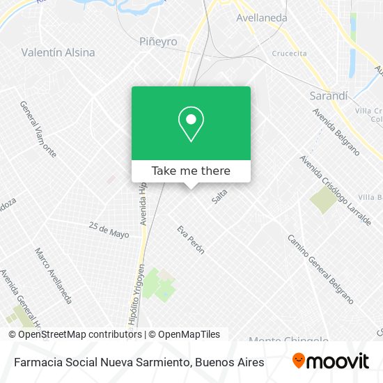 Farmacia Social Nueva Sarmiento map