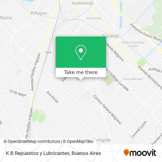 K B Repuestos y Lubricantes map