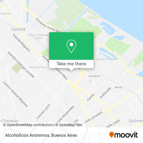 Alcohólicos Anónimos map