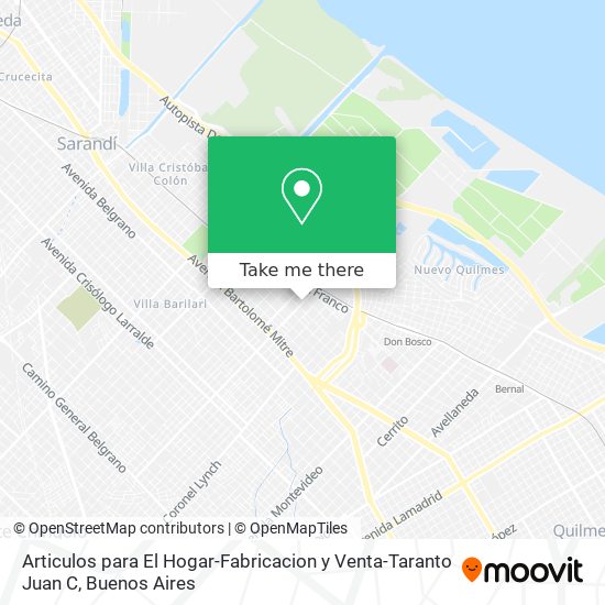 Articulos para El Hogar-Fabricacion y Venta-Taranto Juan C map