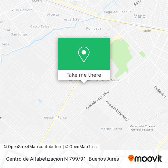 Mapa de Centro de Alfabetizacion N 799 / 91