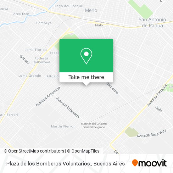 Mapa de Plaza de los Bomberos Voluntarios.