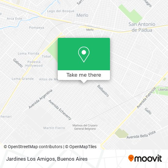 Jardines Los Amigos map