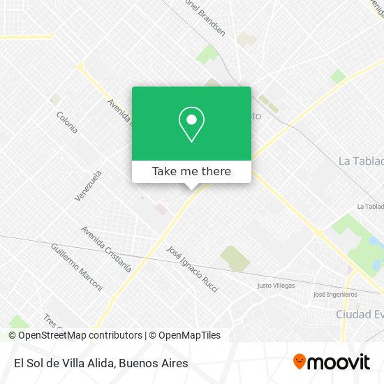 El Sol de Villa Alida map