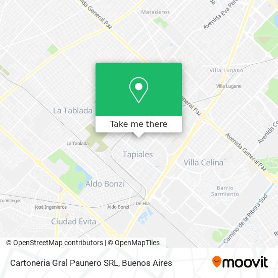 Cartoneria Gral Paunero SRL map