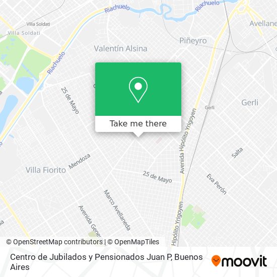 Mapa de Centro de Jubilados y Pensionados Juan P