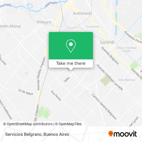 Servicios Belgrano map