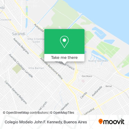 Mapa de Colegio Modelo John F. Kennedy