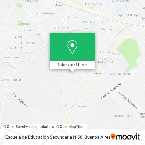 Escuela de Educación Secundaria N 58 map